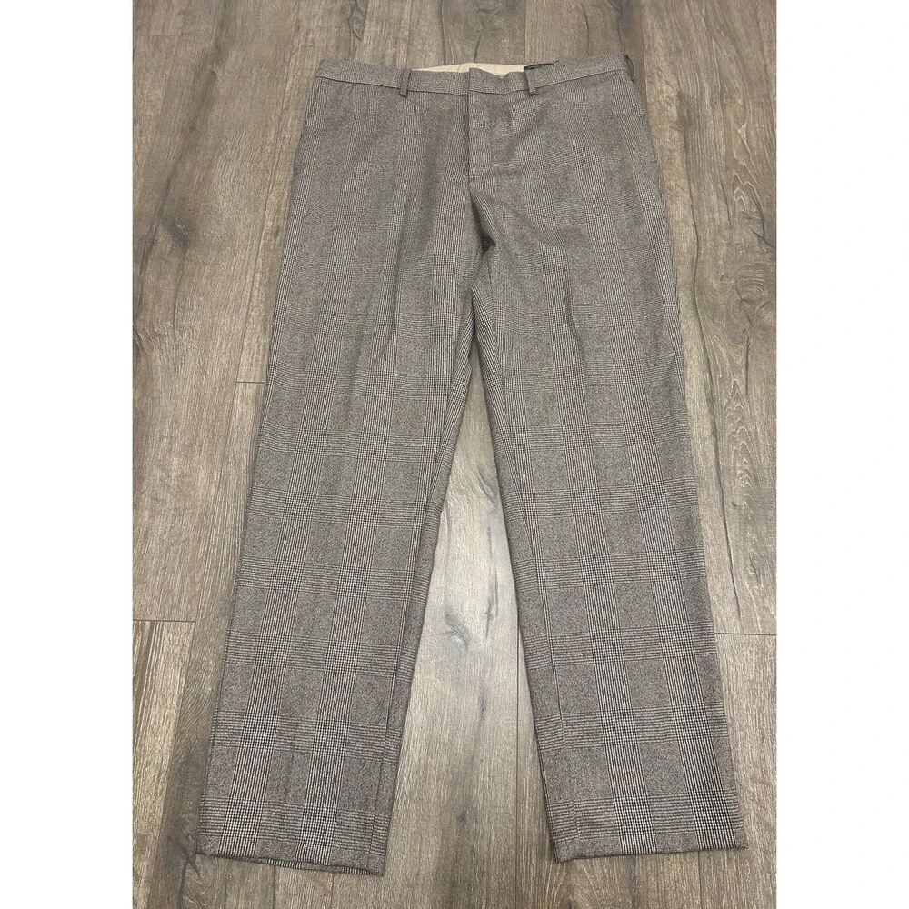 Banana Republic Pants Men 38x34(FIT 38x33) Glen Plaid Vitale Barberis Wool